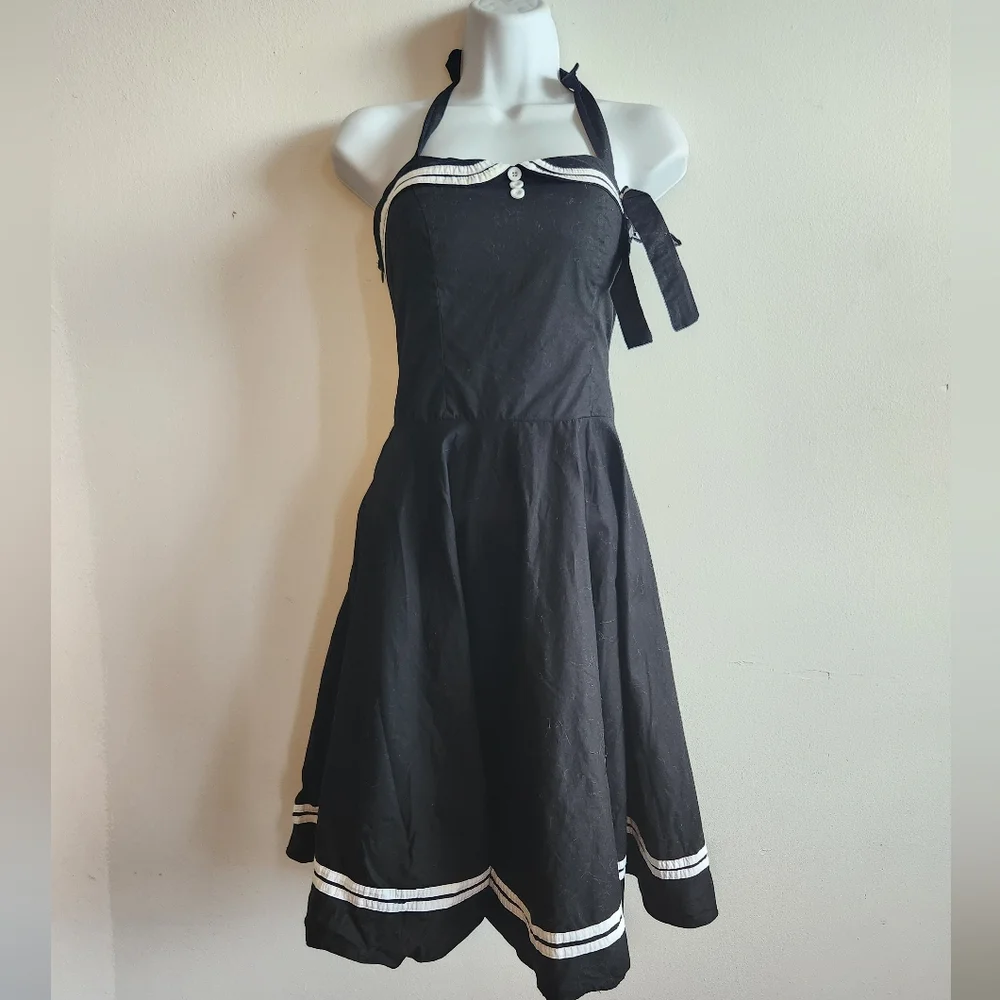 Maggie Tang 1950s Halter Vintage Rockabilly Dress Medium - Picture 2 of 7